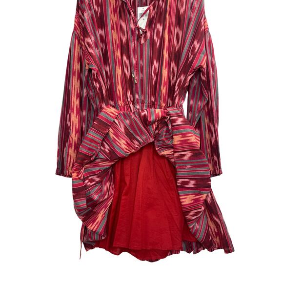 NWT Lauren Ralph Lauren Geo-Stripe Belted Cotton Voile Dress Women’s Size 16 - Picture 11 of 12